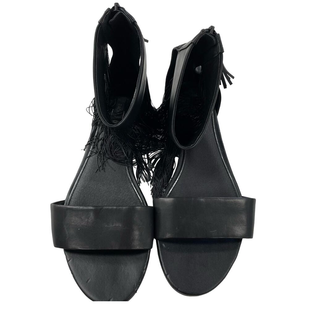 Rachel Zoe Black Fringe Sandals